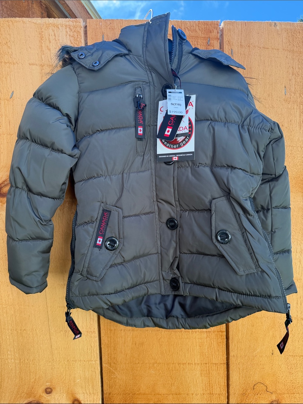 Canada Weather Gear Kids Olive Green Puffer Jacket